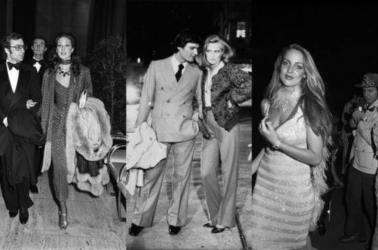 圖中從左至右：Marisa Berenson、Patti Hansen和Jerry Hall