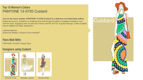 Custard／奶黃，色號：PANTONE13-0720