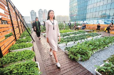 【秀場】田園農(nóng)場上高樓時尚美女模特來走秀